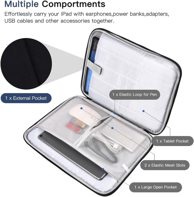 CASEDAO 12-12.9 Inch Tablet Sleeve Bag for 12.4" Samsung Galaxy Tab S10+ S9+ Plus/S8+/S7+ Plus/S7 FE,2025 13" iPad Air M3 M2/iPad Pro M5 M4/Pro 12.9"/Microsoft Surface Go 2 12.4"/Pro 11 10 Carrying Case-Black - Image 4